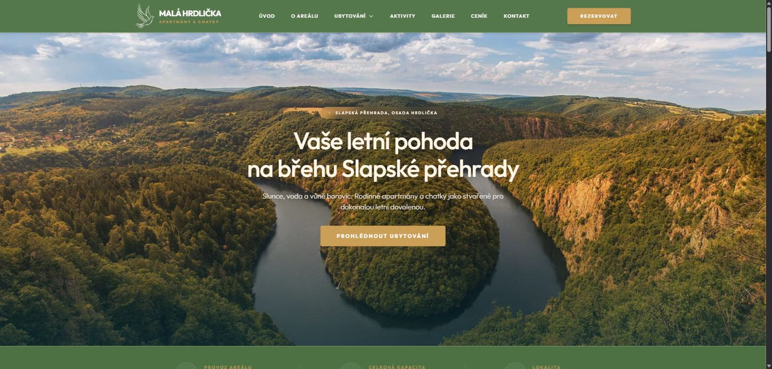Náhled webu Areál Slapy - Hrdlička